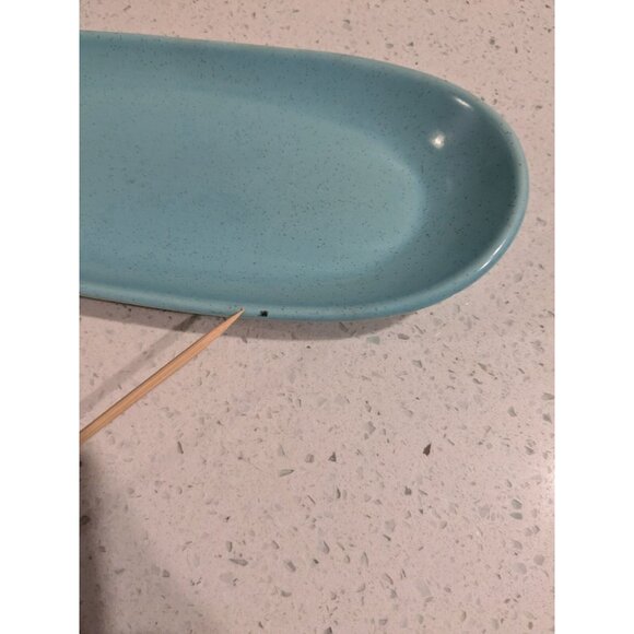 Vernon Ware Aqua Speckled Pottery Butter Dish MCM no lid replacement - Picture 8 of 9